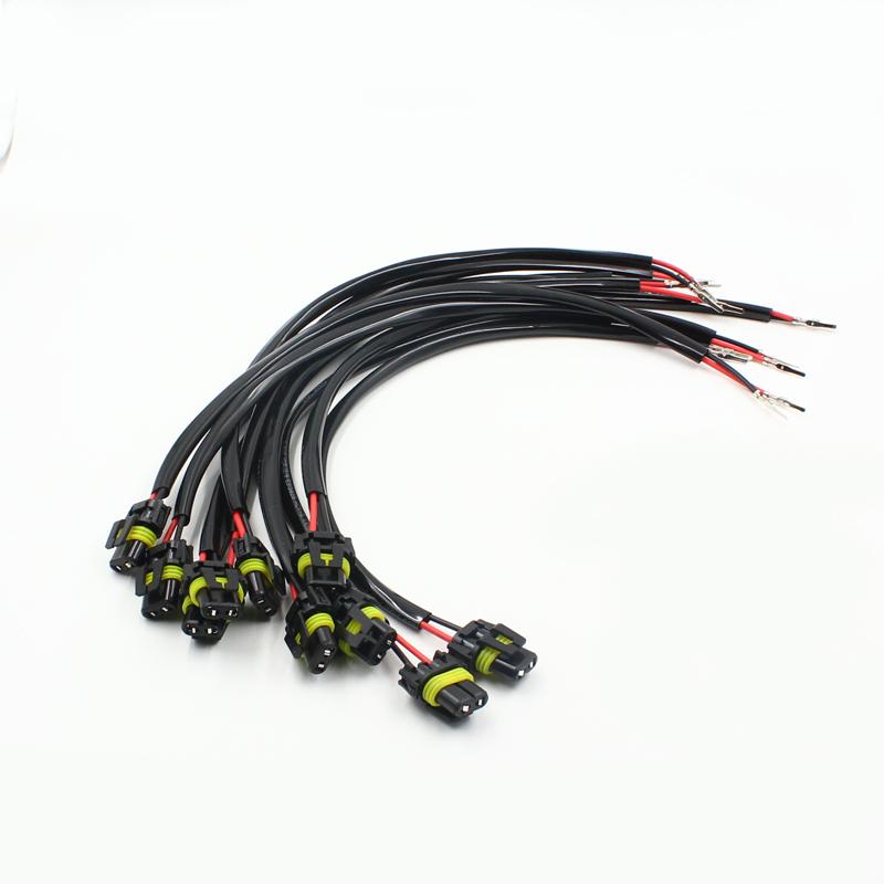 Rockeybright 2pc 12V 35W 55W HID conversion kit light bulb wire harness power plug cord H3 H8 H9 H10 H11 880 881 power connector