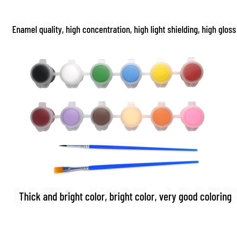 Набор акриловых красок 12 цветов для детей - Идеально для искусства в детском саду, граффити, рукоделия и росписи гипса