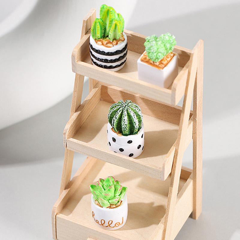 1Set 1:12 Dollhouse Miniature Succulent Plant Potted Cactu Landscape Home Decor