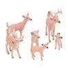 6pcs White Tail Deer Figurines Toys Lifelike Stands Up Deer Topper Decoration Deer Sculpture for
