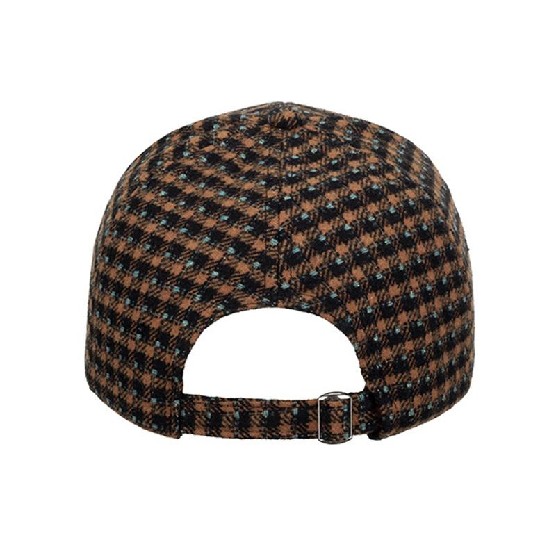 Men Autumn Winter Small Plaid Peaked Cap Baseball Cap Women Sun Hat Ponytail Panama Cap Visor Hats Snapback Hat