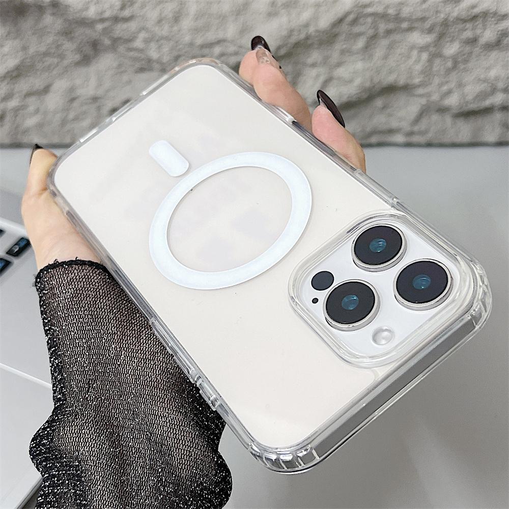 Прозрачный магнитный чехол для iPhone 16 Pro Max Чехол для iphone 11 14 15Pro Max Plus MagSafe Беспроводная зарядка Прозрачная крышка