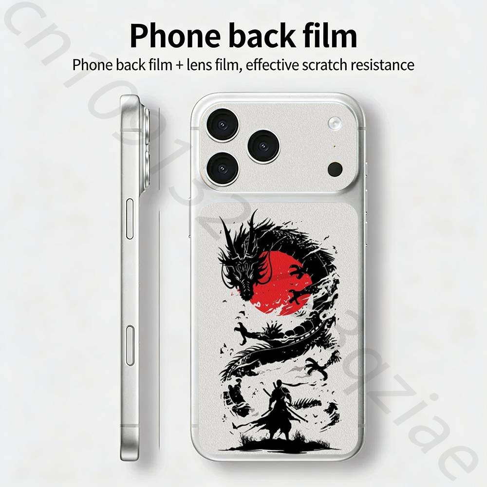 Дракон Для iPhone 17 pro Max /17 pro Полное Покрытие Наклейка Кожаная Обёртка 3D Цветная Задняя Защитная Пленка-Стикер