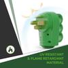 RVGUARD 50 Amp RV Replacement Plug, NEMA 14-50P, 50 Amp 125/250 Volt Replacement Plug With Disconnect Handle, Green