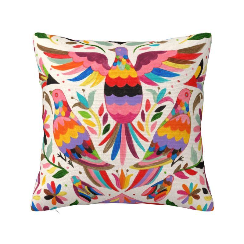 Mexican Flower Patchwork Print Cushion Cover x cm Polyester Velvet Throw Pillow Case For Sofa Decoration Bedding Pillowcase