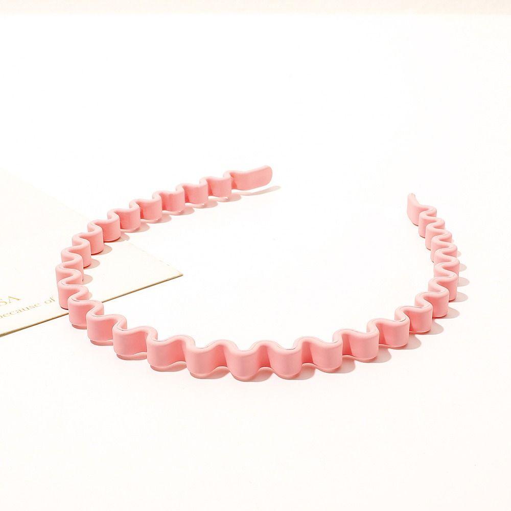 Solid Color Teeth Wave Hair Hoop Headdress Non-slip Hairband Teeth Matte Hair Hoop Outdoor