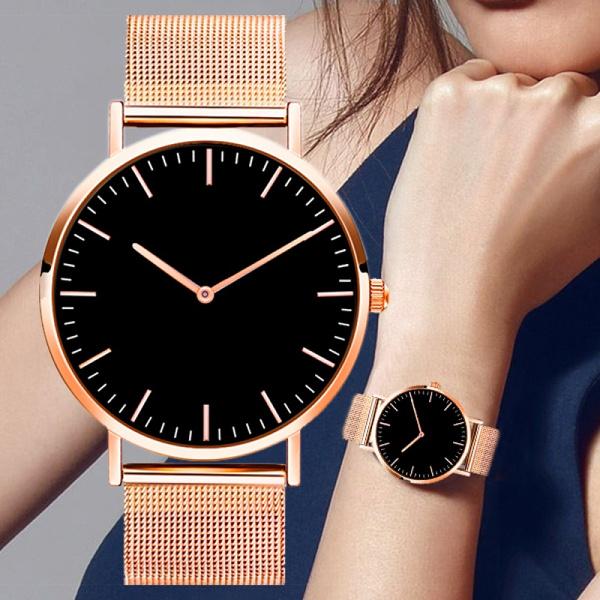 Womens Watches Fashion Simple Watches Bracelet Set Mesh Belt Luxury Ladies Quartz Wristwatches