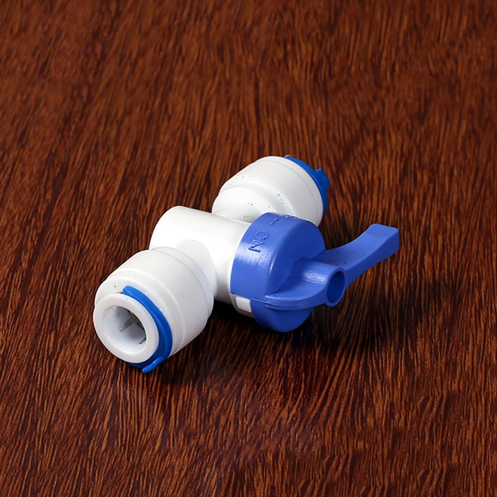 Fit 3/8" 9.52mm OD Tube Tap Shut off Ball Valve POM Quick Fitting Connector For Aquarium RO Water Filter Reverse Osmosis System