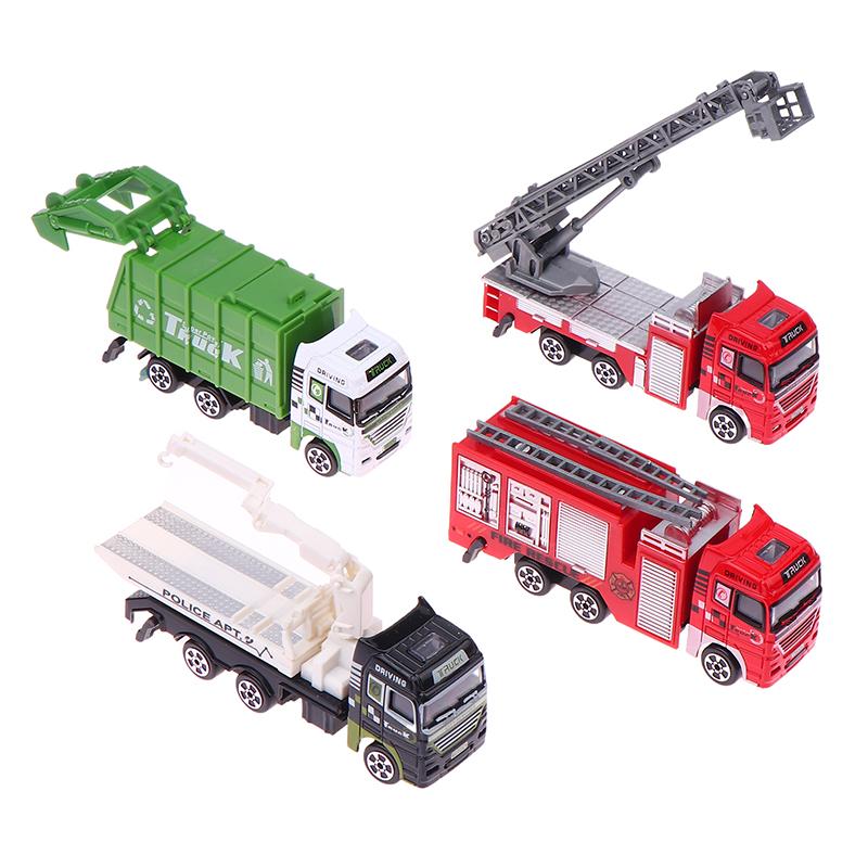 1 Piece Kid Toy Alloy Fire Truck 1:32 Simulation Firefighting Diecast Rescue Vehicle Fire Ladder Engineering Car Model