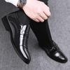 Leather shoes men's business new men's leather shoes dress casual fashion pointed casual shoes high sense