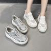 Summer Mesh White Shoes Women Breathable Mesh Chunky Fashion Lace-up Thick Bottom Height Increasing Casual Trainers Size 35-40