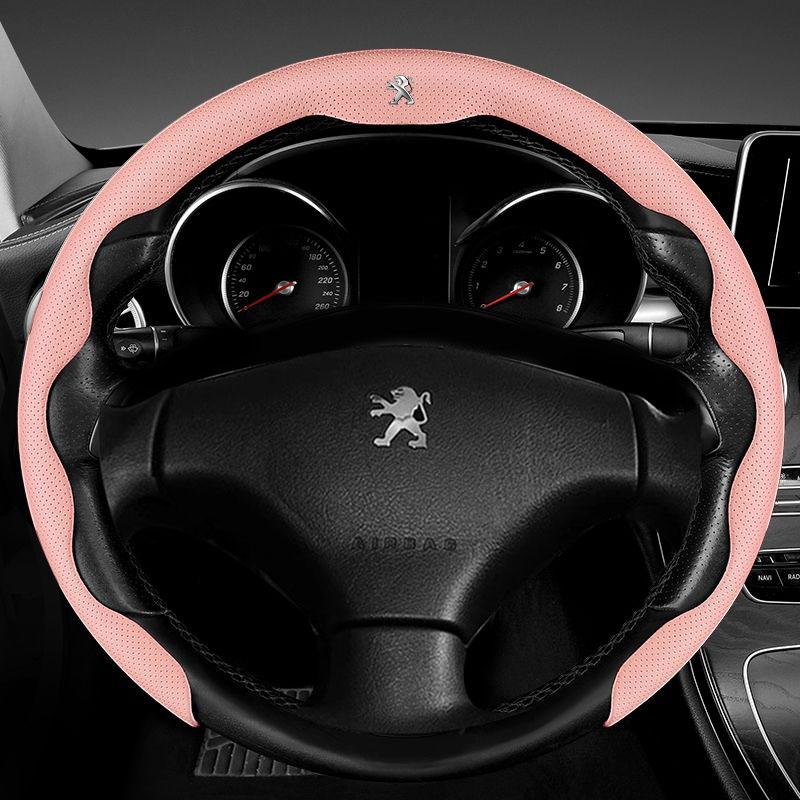 For Peugeot 208 2008 308 3008 408 4008 508 5008 107 206 301 Nappa Leather Car Steering Wheel Cover Ultra-thin Breathable 38cm