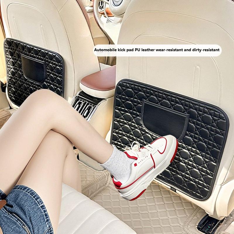 Car Seat Anti-kick Pad Rear Seat Back PU Leather Anti-dirty Protective Pad Wear-resistant Dirt-resistant Rear Protective Pad