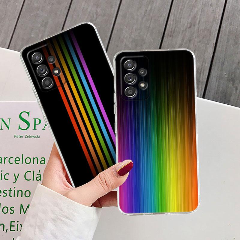 LGBT Rainbow Flag Gay Lesbian For Samsung Galaxy A55 Case A54 A52 A53 5G A15 A14 A13 A23 A51 A34 A35 A33 A32 A72 A71 Clear Cover