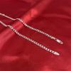 925 Sterling Silver Single Buckle Necklace 4mm Chain For Woman Man Wedding Engagement Party Jewelry
