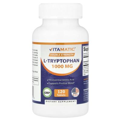 Vitamatic, L-триптофан, двойной концентрации, 1000 мг, 120 таблеток