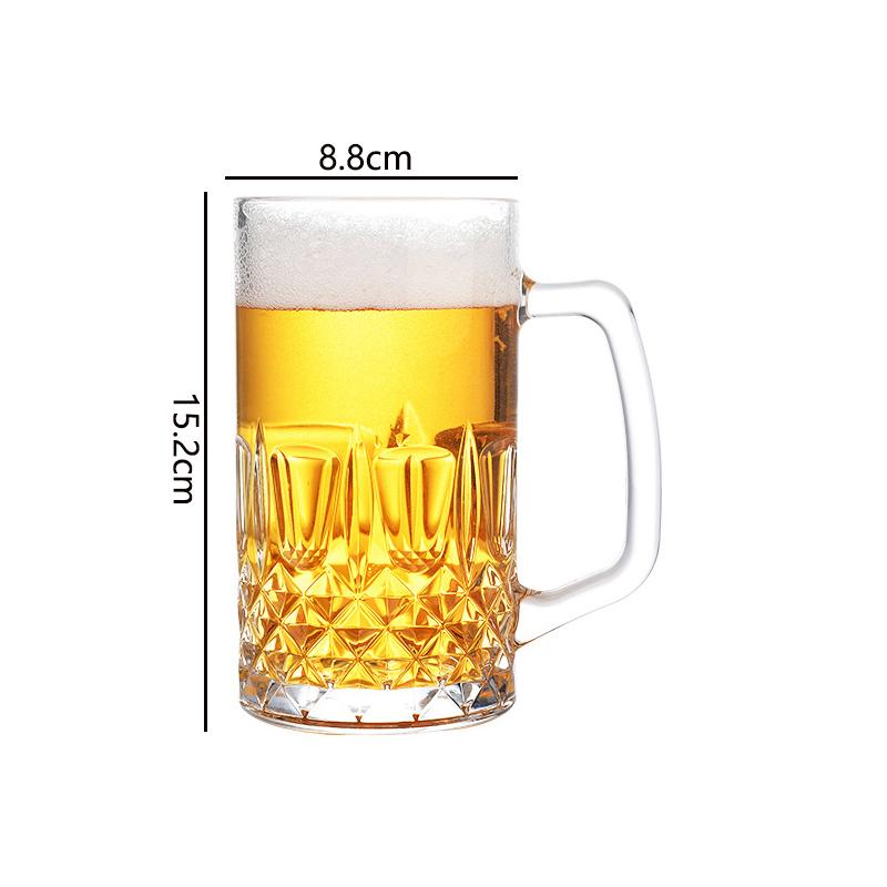 Пивной бокал с ручкой, классический резной бокал для вина, большая емкость, прозрачная бутылка для воды, термостойкая кружка для чая, крафтовый пивной бокал