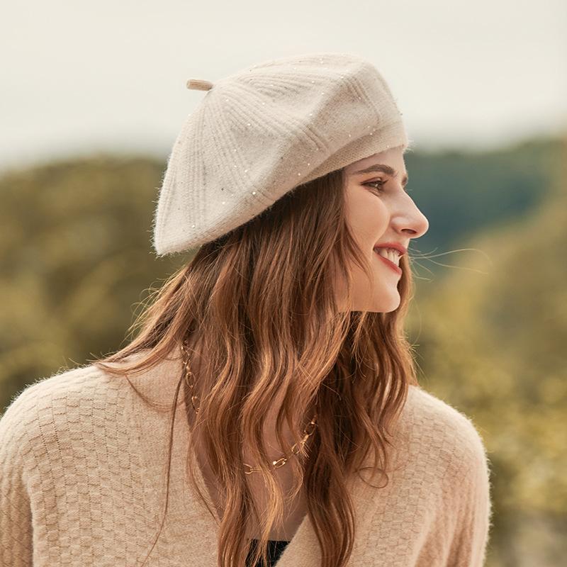 Осенне-зимний женский берет плюс флисовая зимняя вязаная шапка, однотонная женская теплая шапка