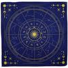 Ткань для Таро Колесо Зодиака Темно-синий Золотой 75x75см