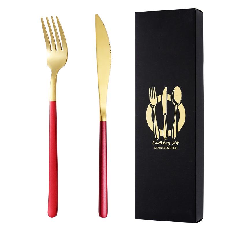 Подарочная коробка из нержавеющей стали 304, нож, ложка, палочки для еды, специальный набор, набор для приготовления пищи, семейная кухня, дорожный, полный набор, 2 шт.
