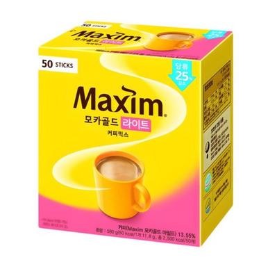 Maxim Кофейный напиток Мокка Голд Лайт 50 стиков – Корейский растворимый кофе