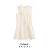 Spring 225: Women's European & American Style Bow Tie Round Neck Dress