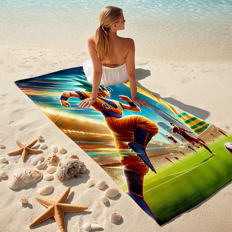 1pc Dragon Ball Soccer Match Cartoon Quick Dry Microfiber Bath Towel for Swimming Surfing Camping Unisex Holiday. SJT720196