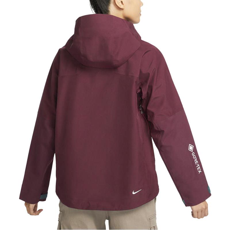 Nike ACG Storm-Fit Adv Gore-Tex Solid Color Windproof Waterproof Hooded Long Sleeve Jacket Women Jackets Dark-Brown-Red DQ6886-681