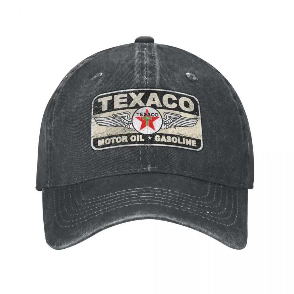 Texaco Sign Denim Baseball Cap Wotor Oil Men Women Print Hip Hop Hats  Casual Hunting Camping Hot Sale Baseball Caps