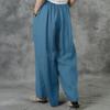 Ladies New European and American Large Size Loose Cotton and Linen Casual Trousers for Women