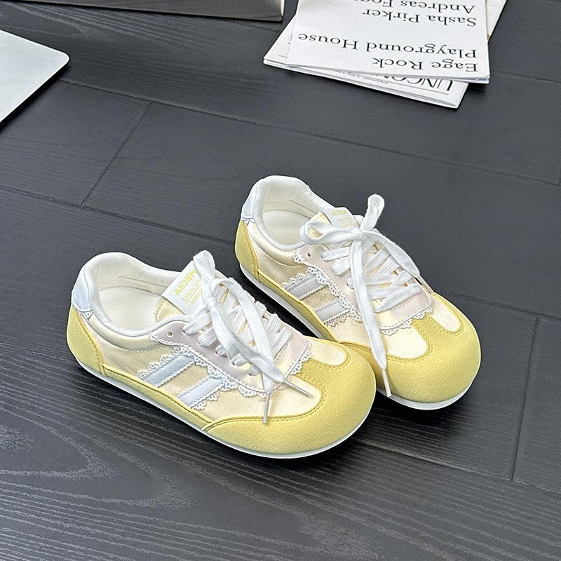 Модная женская повседневная спортивная обувь 2025 Осень Удобная Нескользящая Уличная Модная Обувь Кроссовки Повседневные Мелкие Кружевные Балетки