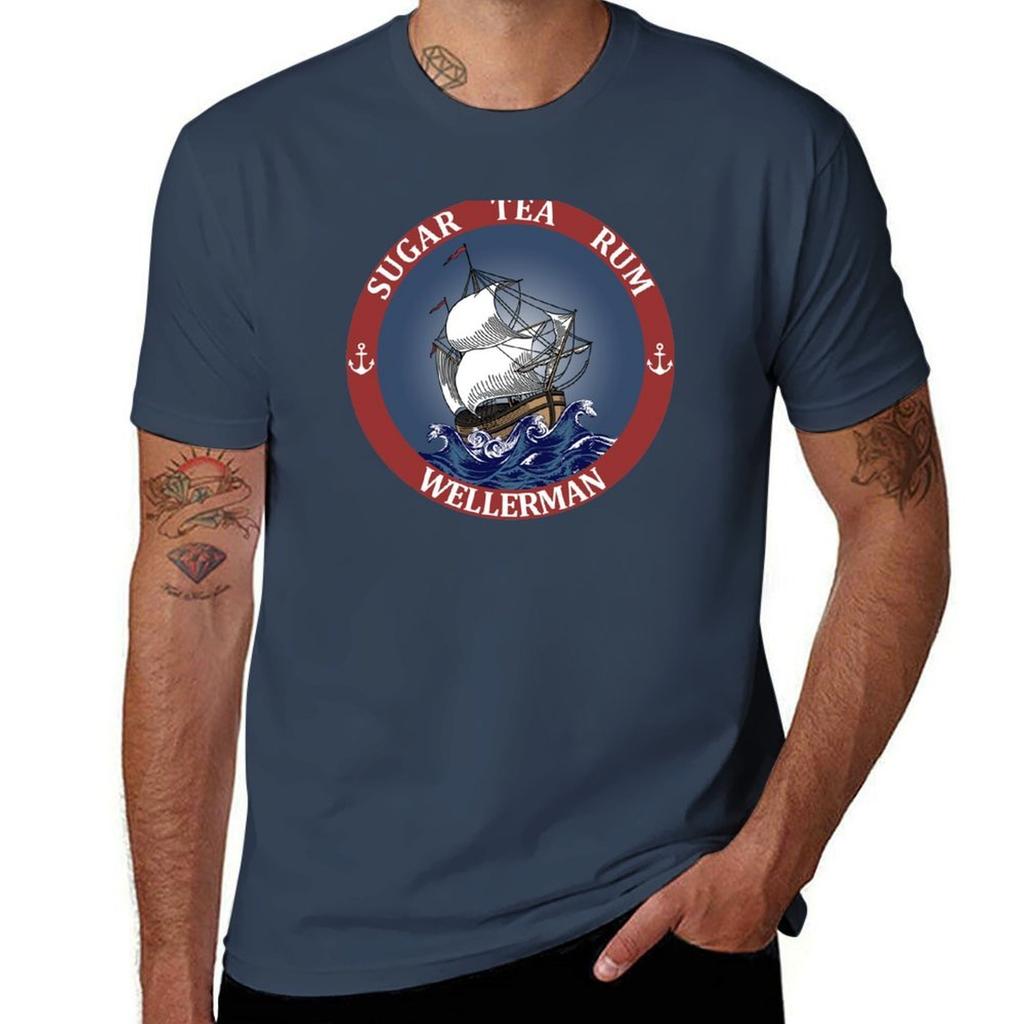 Wellerunisex Sea Shanty Tshirt All Match Print Short Sleeve Top