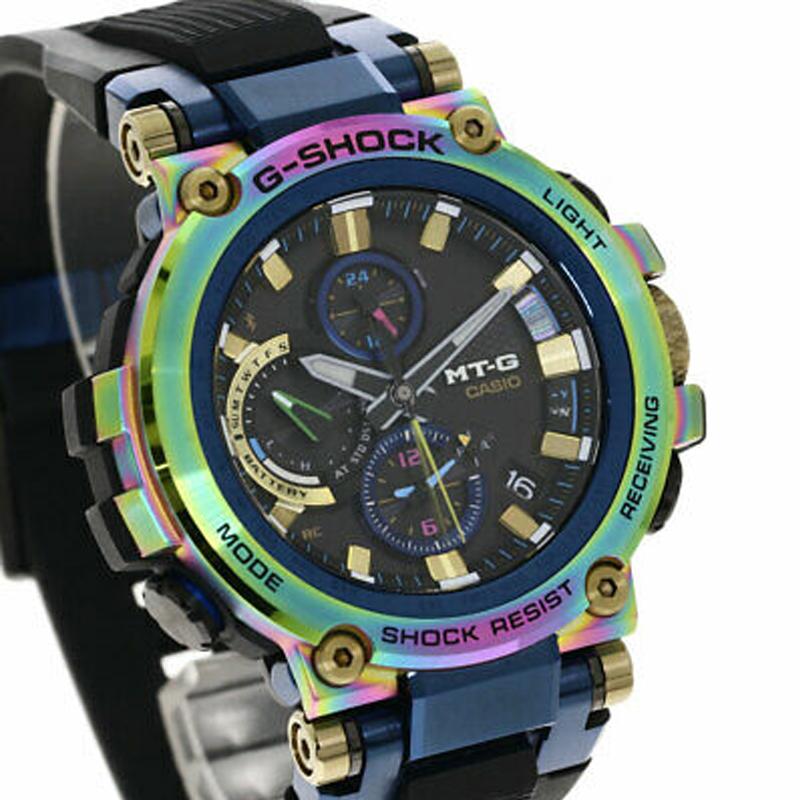 Casio Серия MT-G G-SHOCK Серия MTG Защитная конструкция Лазерный крутой многофункциональный Солнечный кварцевый механизм Ремешок из смолы Японский и MTG-B1000RB-2APR