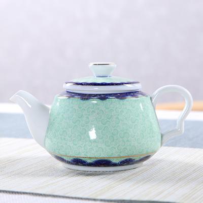 Керамический чайник синего и белого цвета, ручной работы, антикварный чайник для заваривания чая