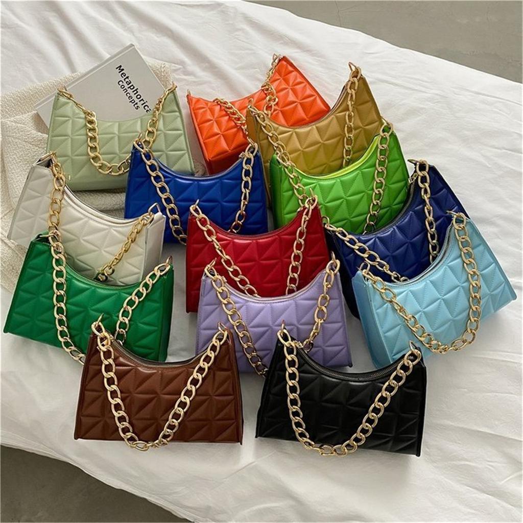 Women'S Advanced Diamond Bag New Trend All-Match Shoulder Bag Niche Chain Handbag Female Fashion Texture Shopping Bag
