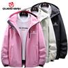 Queshark Women Reflective Water Repellent Windproof Softshell Camping Hikiing Jacket Spring Autumn Trekking Windbreaker Thicked Sport Coat