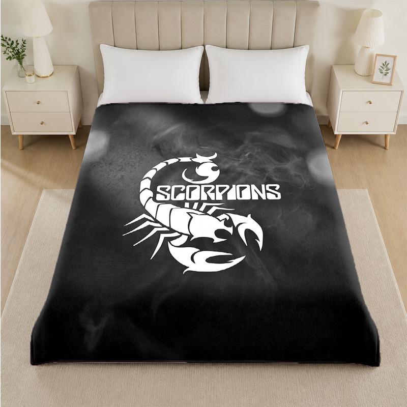 Scorpions Print Flannel Blanket Cozy Lightweight Plush Throw Blanket For Bed Sofa Household Use