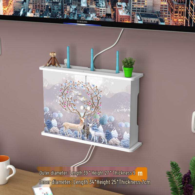 Настенная полка без сверления для Wi-Fi роутера и ТВ-приставки для гостиной/спальни