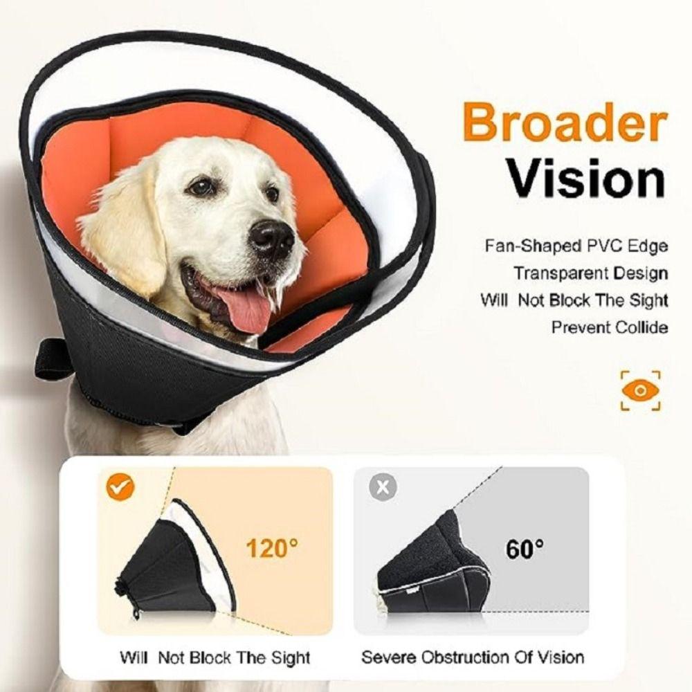 Soft Dog Cone Breathable Elizabethan Collar Upgraded Neck Protective Circle Pets
