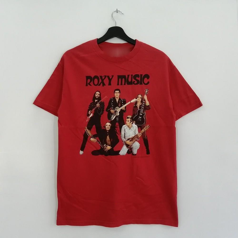 Винтажная футболка унисекс Roxy Music, хлопок, полный размер, для мужчин и женщин, красная, LL263