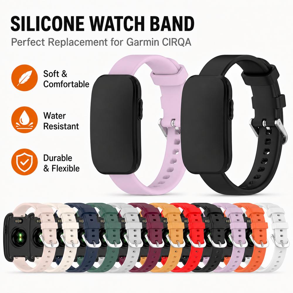 Slim Silicone Strap Replacement Wristband for Garmin CIRQA Smart Band Accessories