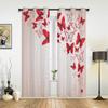 Красная бабочка красивые оконные шторы для спальни, кухни, занавески, панель, Рождественский домашний декор, шторы для гостиной