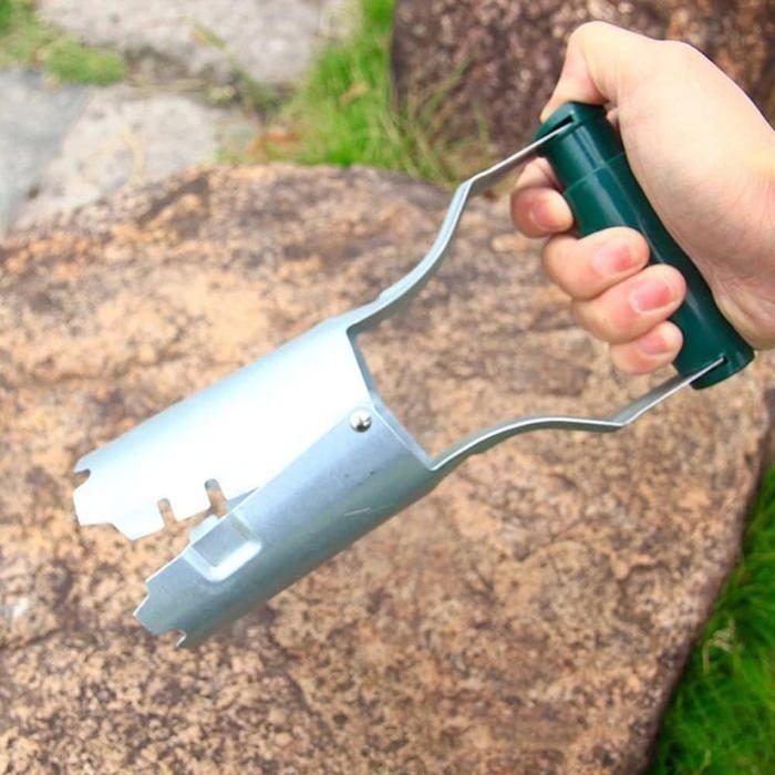 Transplanteur de jardin AIMOONSA - Plantoir pour bulbes et semis, acier inoxydable, poignée ergonomique, vert