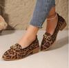 Мода 2024 Весна Леопардовый принт Мода Женские Туфли на плоской подошве Женские Неглубокие Вечерние туфли Мягкая подошва Лоферы Мэри Джейн Большой размер 43