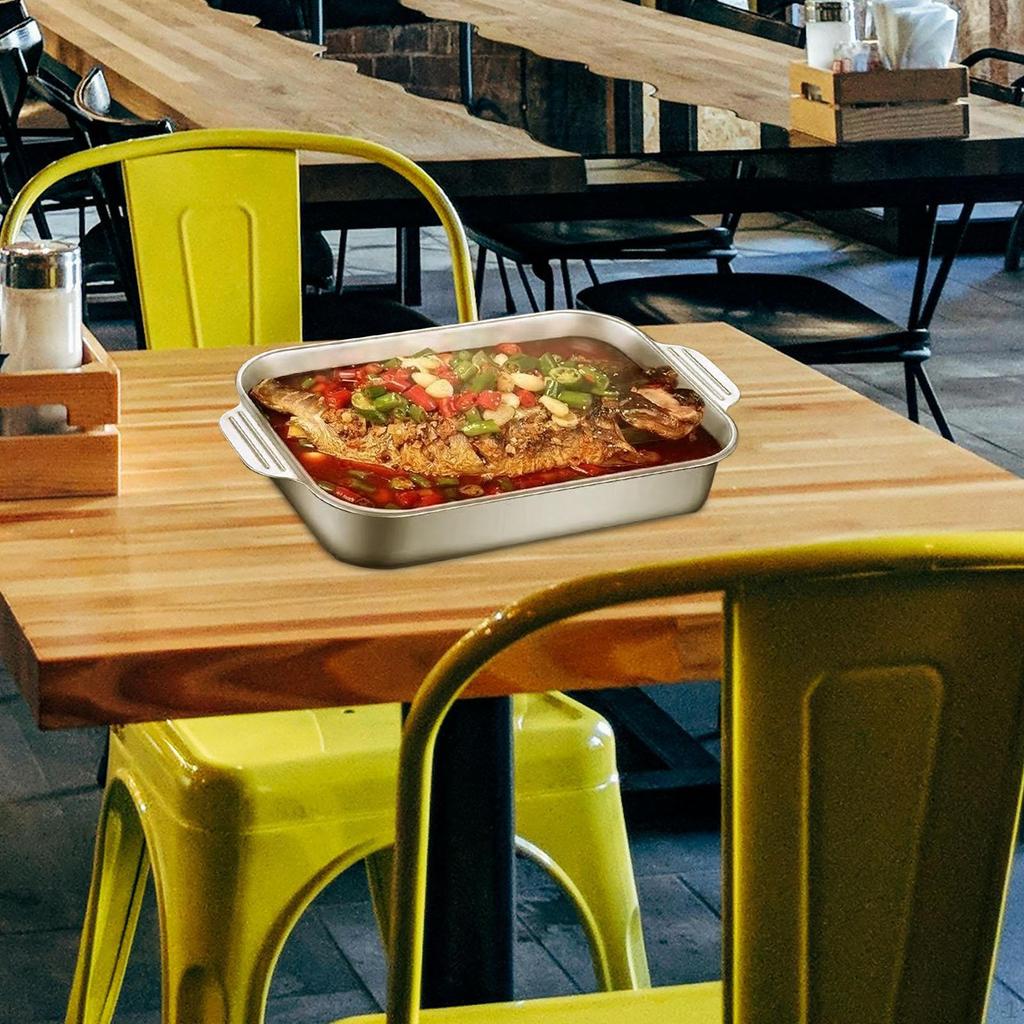 Сковорода для жарки рыбы, прямоугольная с ручками, матовая поверхность, изысканная поделка, прочная ржавчина