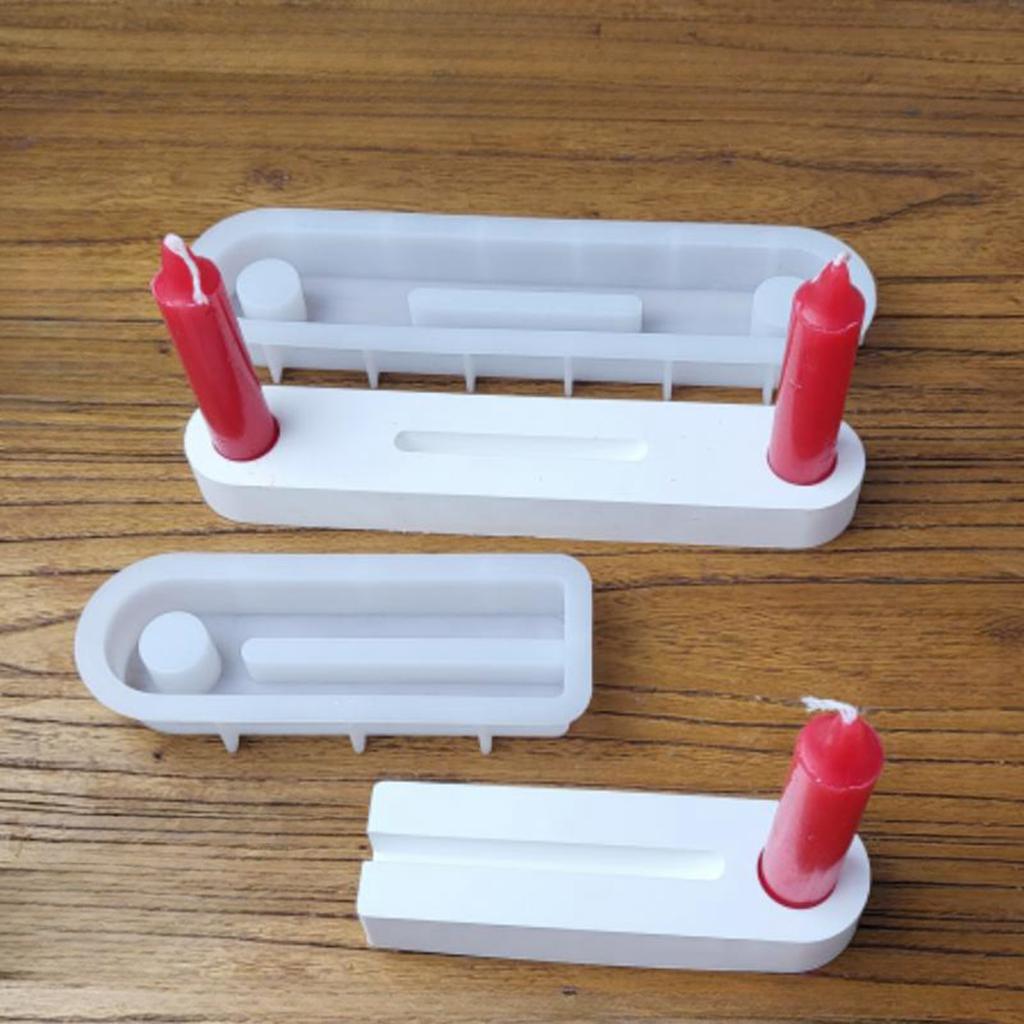 Candlestick Silicone Molds 1/2 Holes Candle Holder Mold DIY Resin Casting Mold for Taper Candle Aromatherapy Moulds
