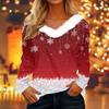 Рубашки с длинным рукавом для женщин Милые топы Рождественские принты Футболки Блузки Повседневные топы больших размеров Базовые топы Пуловеры