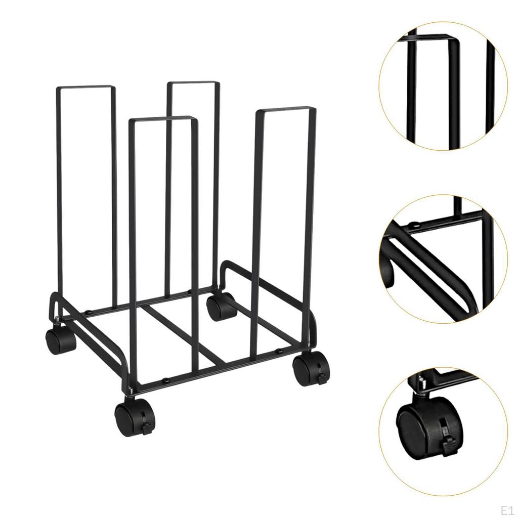 Тележка для хранения картона с колесами 31 см x 26 см x 43,5 см Многоцелевая мобильная картонная стойка с металлическим каркасом