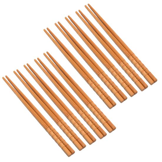 10 Pair Wooden Chopsticks Burr Free Comfortable Grip Reusable Handmade Natural Bamboo Wood Chopsticks Daily