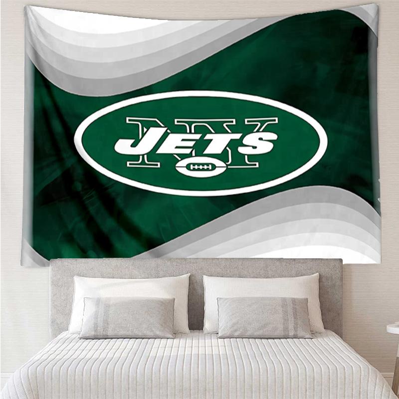 New York Jets logo Tapestry for Bedroom Aesthetic Classroom Tapestries Wall Hanging for Living Room Dorm Office,Ideal Creative Gift